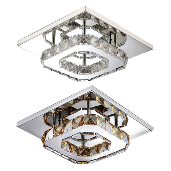 Lampa Sufitowa Kryształowa Kwadratowa Plafon Glamour 8W APP405-C APP406-C