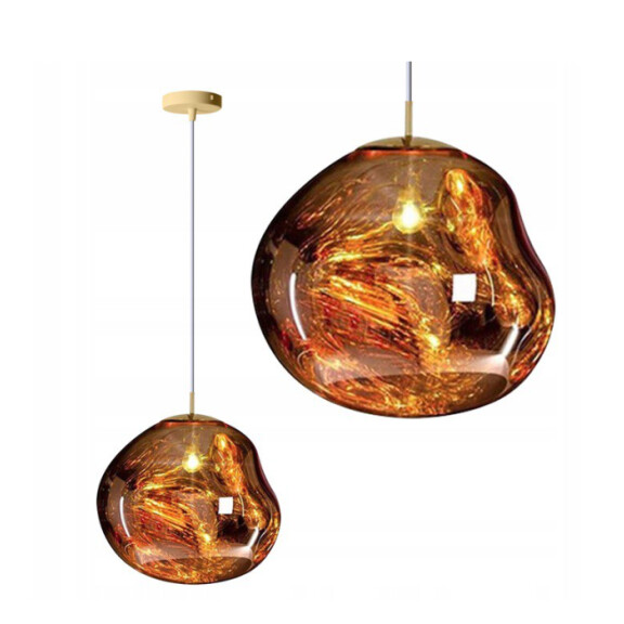 Lampa Sufitowa Wisząca Szklana APP331-1CP Złota