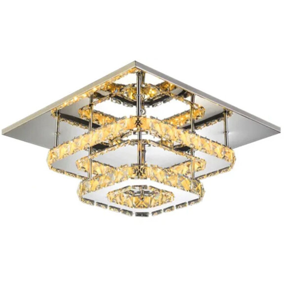 Lampa Sufitowa Kryształowa Plafon LED 24W Kwadratowa APP409-C APP410-C