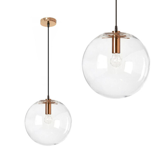 Lampa sufitowa wisząca szklana Lassi 20 cm Różowe Złoto