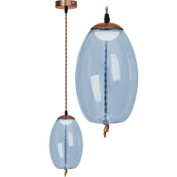 Lampa LED Sufitowa Wisząca Szklana APP441-CP Niebieska