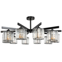 Lampa Wisząca Kryształowa App788-10c Czarna