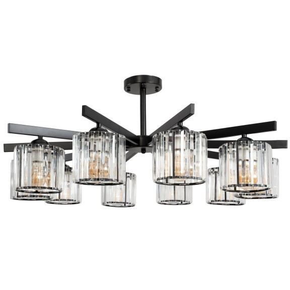 Lampa Wisząca Kryształowa App788-10c Czarna