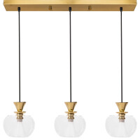 Lampa Sufitowa Wisząca Szklana Kula APP903-3CP Złota