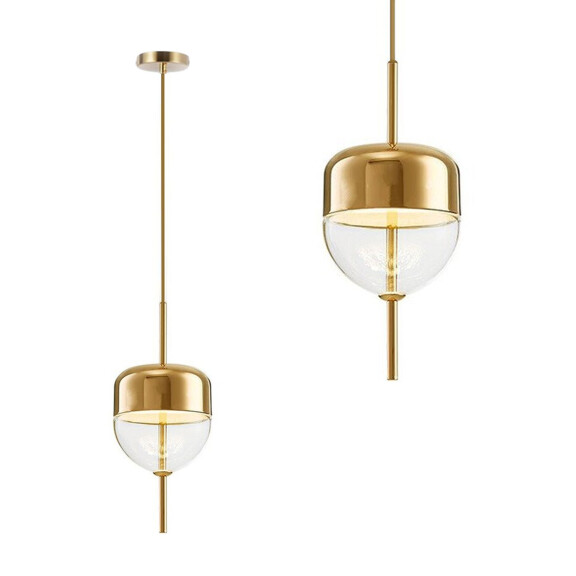 Lampa Sufitowa Wisząca Szklana Metalowa APP551-1CP Złota