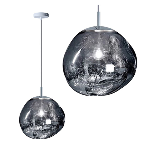 Lampa Sufitowa Wisząca Szklana APP330-1CP SREBRNA