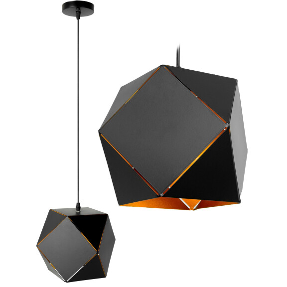 Lampa Wisząca Sufitowa Geometryczna App287-1cp Czarna