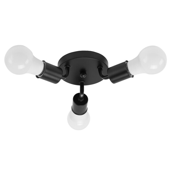 Lampa Sufitowa Potrójna Plafon Metalowa APP701-3C Czarna