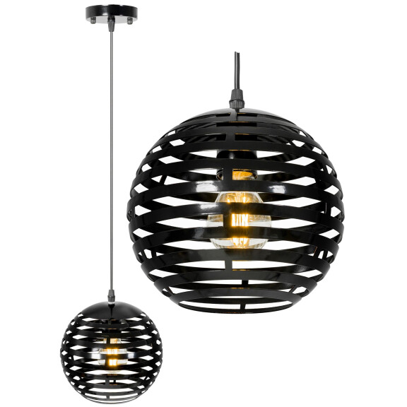 Lampa Sufitowa Metalowa Okrągła Kula App336-1cp Czarna