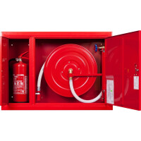 Hydrant wewnętrzny W-25/30G wnękowy (podtynkowy) z wężem półsztywnym 25mm dł. 30m i miejscem na gaśnicę