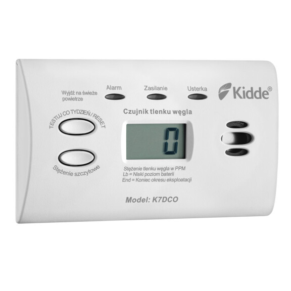 Czujnik tlenku węgla (czadu) Kidde K7DCO LCD (10 lat gw.)