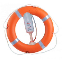 Koło ratunkowe typu ST z linką, pomarańczowe z tworzywa, wypełnione pianką, z zasobnikiem z linką 25 m.