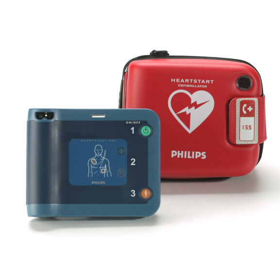 Defibrylator AED Philips FRx z baterią i elektrodami, w torbie standard