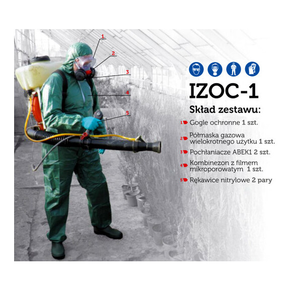 IZOC-1 Standard, Indywidualny Zestaw Ochrony Chemicznej, kombinezon do zwalczania Barszczu Sosnowskiego