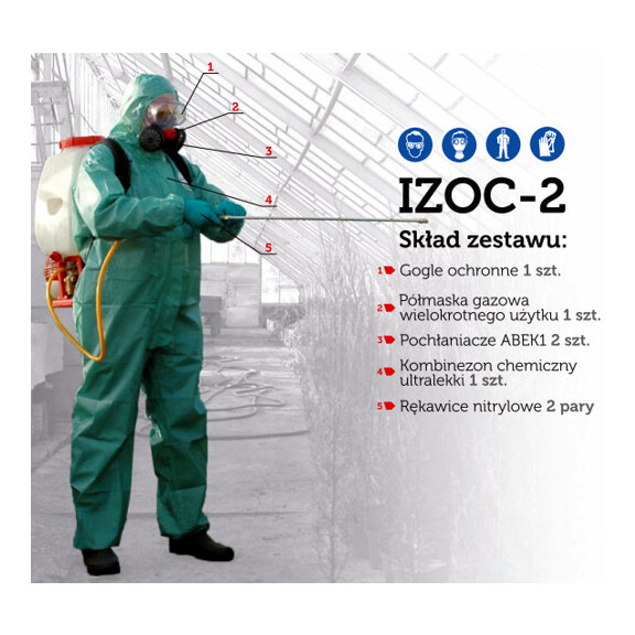 IZOC-2 Premium, Indywidualny Zestaw Ochrony Chemicznej, kombinezon do zwalczania Barszczu Sosnowskiego