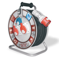 Przedłużacz zwijany 3-fazowy 35m, IP-44, 2x400V + 1x230V, guma 5x2.5, termik, max 11KW