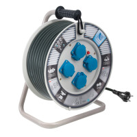 Przedłużacz zwijany 1-fazowy 30m, IP-44, 4x230V, guma 3x2.5, termik, max 4,6KW