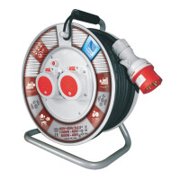 Przedłużacz zwijany 3-fazowy 30m, IP-55, 2x400V, guma 5x2.5, termik, max 11KW