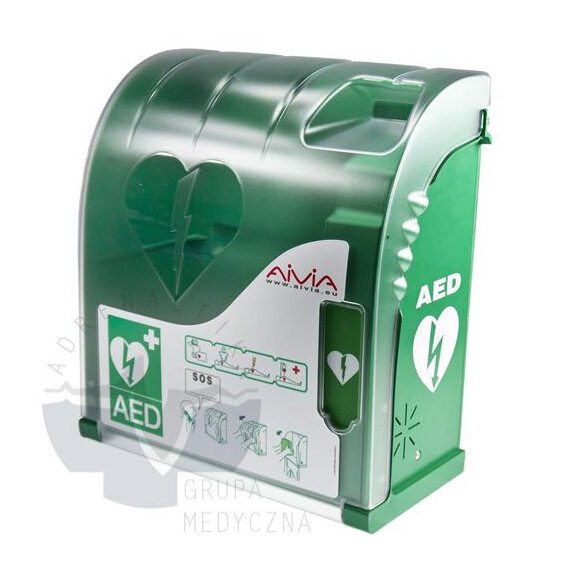 Szafka / skrzynka AIVIA 100 na defibrylator AED + alarm, wewnętrzna