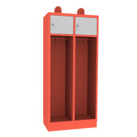 Szafa ubraniowa STR400/2 na cokole, podwójna z uchwytem na kask