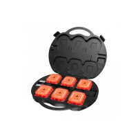 Flary ostrzegawcze S-FLARE z funkcją synchronizacji kpl 6 szt. w walizce, ładowalne, LED, magnetyczne