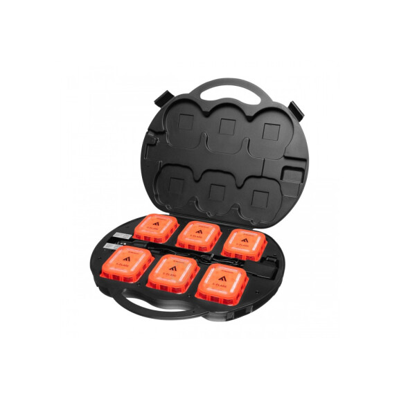 Flary ostrzegawcze S-FLARE z funkcją synchronizacji kpl 6 szt. w walizce, ładowalne, LED, magnetyczne