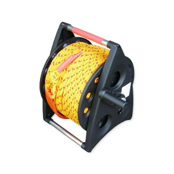 Lina ratownicza pływająca fi 10mm o długości 50 m na bębnie - kołowrót ratowniczy