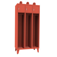 Szafka ubraniowa młodzieżowa STRN300/3 na nogach, trzyosobowa