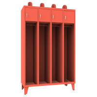 Szafka ubraniowa młodzieżowa STRN300/4 na nogach, czteroosobowa