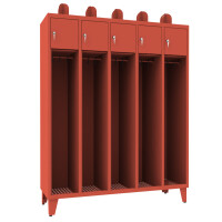 Szafka ubraniowa młodzieżowa STRN300/5 na nogach, pięcioosobowa