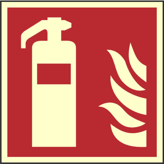 Znak F01 - Gaśnica - format C 15x15 cm