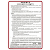 Instrukcja ppoż przeciwpożarowa ogólna - format XO 25x35 cm