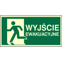 Znak E01-WE - Wyjście ewakuacyjne (lewe) - format D 15x30 cm