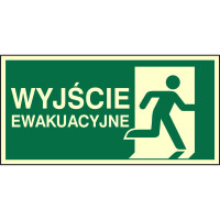 Znak E02-WE - Wyjście ewakuacyjne (prawe) - format D 15x30 cm