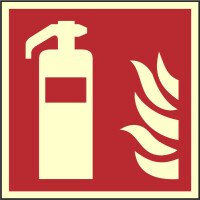 Znak F01 - Gaśnica - format E 20x20 cm