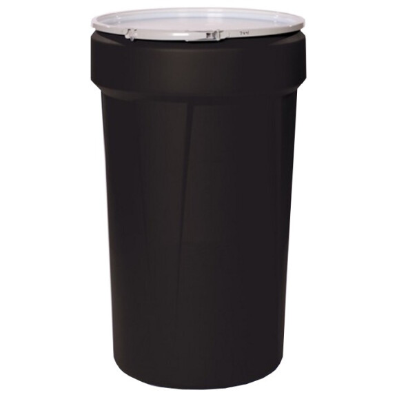 Pojemnik Polietylenowy, Pojemność 213,5 L. Z Pokrywą Czarny Przechowywanie / Transport Powyżej 200 L.