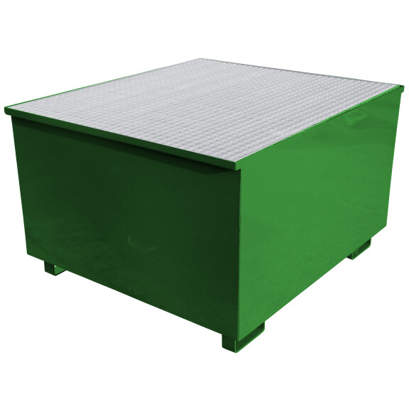 Wanna Wychwytowa - 1000 L. - Na 1 Pojemnik Ibc Powyżej 401 L. Zielony 115 Cm X 130 Cm X 78 Cm Stal Lakierowana 1 Pojemnik Ibc Nie
