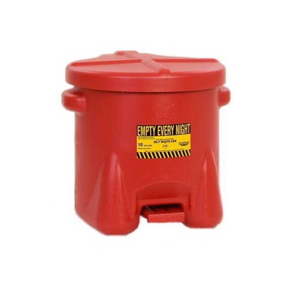 Kosz Na Odpady Niebezpieczne, Polietylenowy 22,8 L Czerwony 22,8 L.