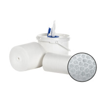 Czyściwo Przemysłowe, Białe, Nasączone, 300 Szt. W Wiaderku, Arkusz 17Cm X 23Cm Niebieski Wiaderko