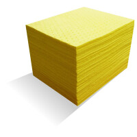 Mata Sorbentowa Chemiczna, (100 Arkuszy), Chłonność 109 L. Zółty 1 275 G/m2 40Cm X 50Cm Mata Chemiczne