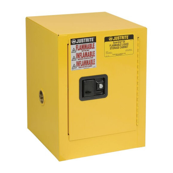 Szafa Przeciwpożarowa Na Substancje Łatwopalne (15 L),1-Drzwiowa Żółty Do 100 L. 0 - 1 Szt. Manualne 56Cm X 43Cm X 43Cm