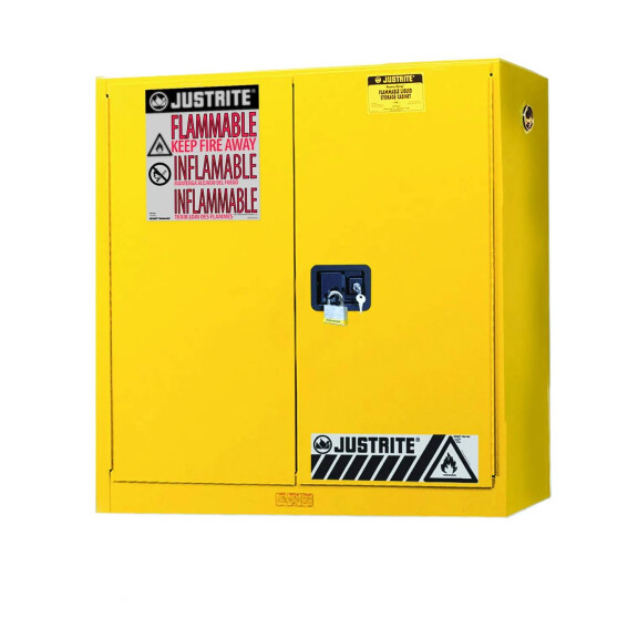 Szafa Na Chemikalia (64 L) - Wisząca, 2-Drzwiowa Żółty Do 100 L. Manualne 61Cm X 109Cm X 46Cm