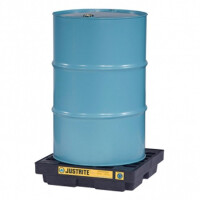 Wanna Wychwytowa Polietylenowa Justrite - 45L 1 Beczka Czarny Do 150 L. Z Kratownicą 63,5 Cm X 63,5 Cm X 14 Cm