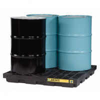 Wanna Wychwytowa Justrite - 185L 4 Beczki Czarny 151 L. - 400 L. Z Kratownicą 124,5 Cm X 124,5 Cm X 14,0 Cm