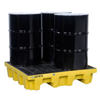 Wanna Wychwytowa Justrite Pod 4 Beczki - 276L 4 Beczki Żółty 151 L. - 400 L. Z Kratownicą 124,5 Cm X 124,5 Cm X 26,0 Cm Nie