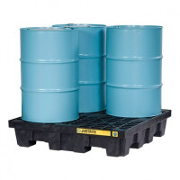 Wanna Wychwytowa Justrite Pod 4 Beczki - 276L 4 Beczki Czarny 151 L. - 400 L. Z Kratownicą 124,5 Cm X 124,5 Cm X 26,0 Cm Tak