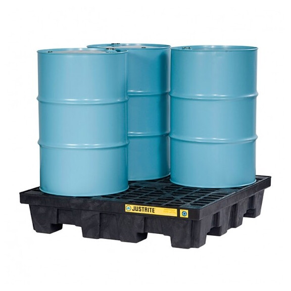 Wanna Wychwytowa Justrite Pod 4 Beczki - 276L 4 Beczki Czarny 151 L. - 400 L. Z Kratownicą 124,5 Cm X 124,5 Cm X 26,0 Cm Tak