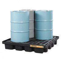 Paleta Wychwytująca Justrite Pod 4 Beczki - 301L 4 Beczki Czarny 151 L. - 400 L. Z Kratownicą 140 Cm X140 Cm X 23 Cm