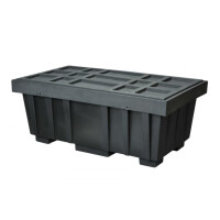 Pojemnik Polietylenowy Hdpe, Kontener Z Pokrywą, (416 L.) 152 Cm X 86 Cm X 61 Cm Czarny 416 L.