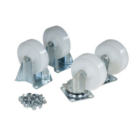 Zestaw Kół Nylonowych Do Kontenera Samowyładowczego, 160 Mm. Stal Nierdzewna